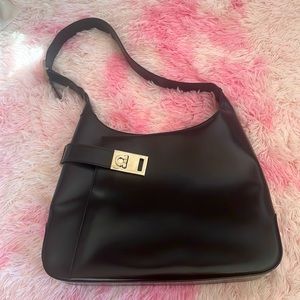 Ferragamo shoulder bag black leather